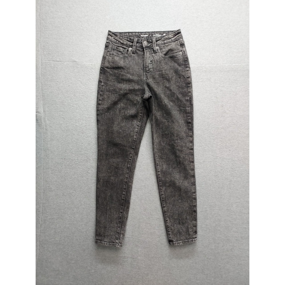Old Navy Women Jeans 0 Gray Zip Button 5 Pockets Ankle High Rise Stretch Casual